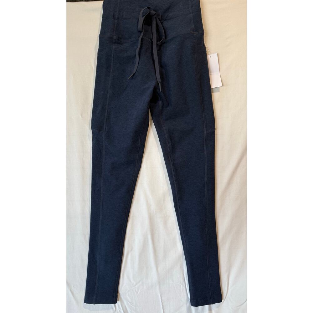 New! Beyond Yoga Spacedye Go Pocket Midi Legging Nocturnal Navy Small drawstring - Picture 2 of 8